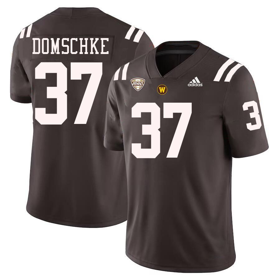 #37 Palmer Domschke Western Michigan Broncos College Football Jerseys Stitched-Brown